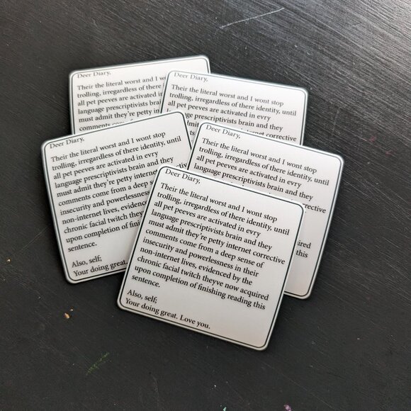 3" Vinyl Sticker: Deer Diary Irregardless they're their- Anti Prescriptivism - Picture 2 of 2